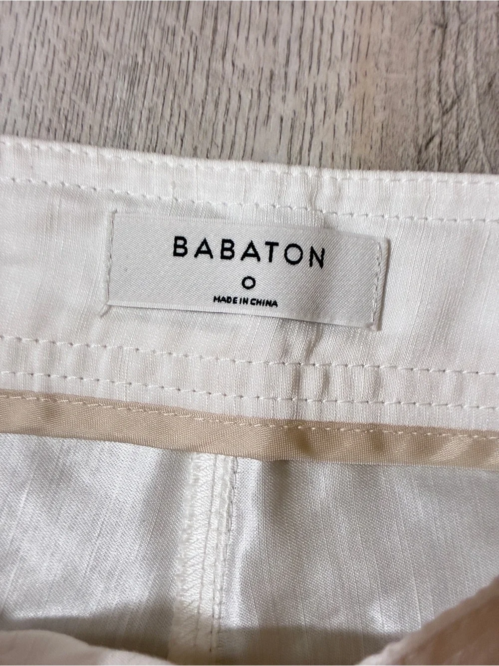 Babaton BWOT White Linen Blend High Rise Flare Wide Leg Trousers Pants Size 0